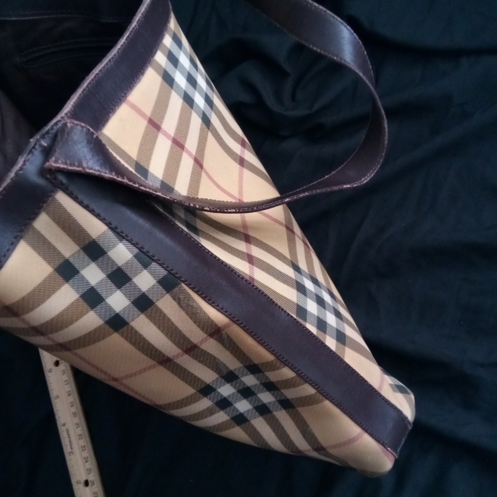 Large Burberry bag purse brown nova check leather - Picture 11 of 16